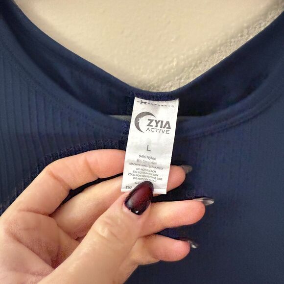 Zyia Dark Blue Ribbed Tank - Picture 3 of 3